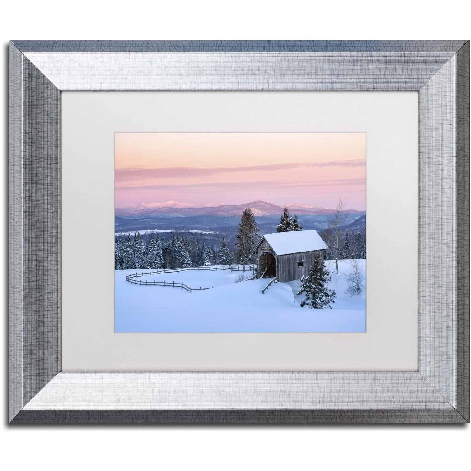 Trademark Fine Art 'Bridge on a Hill' Canvas Art by Michael Blanchette Photography, White Matte, Silver Frame