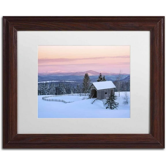 Trademark Fine Art 'Bridge on a Hill' Canvas Art by Michael Blanchette Photography, White Matte, Wood Frame
