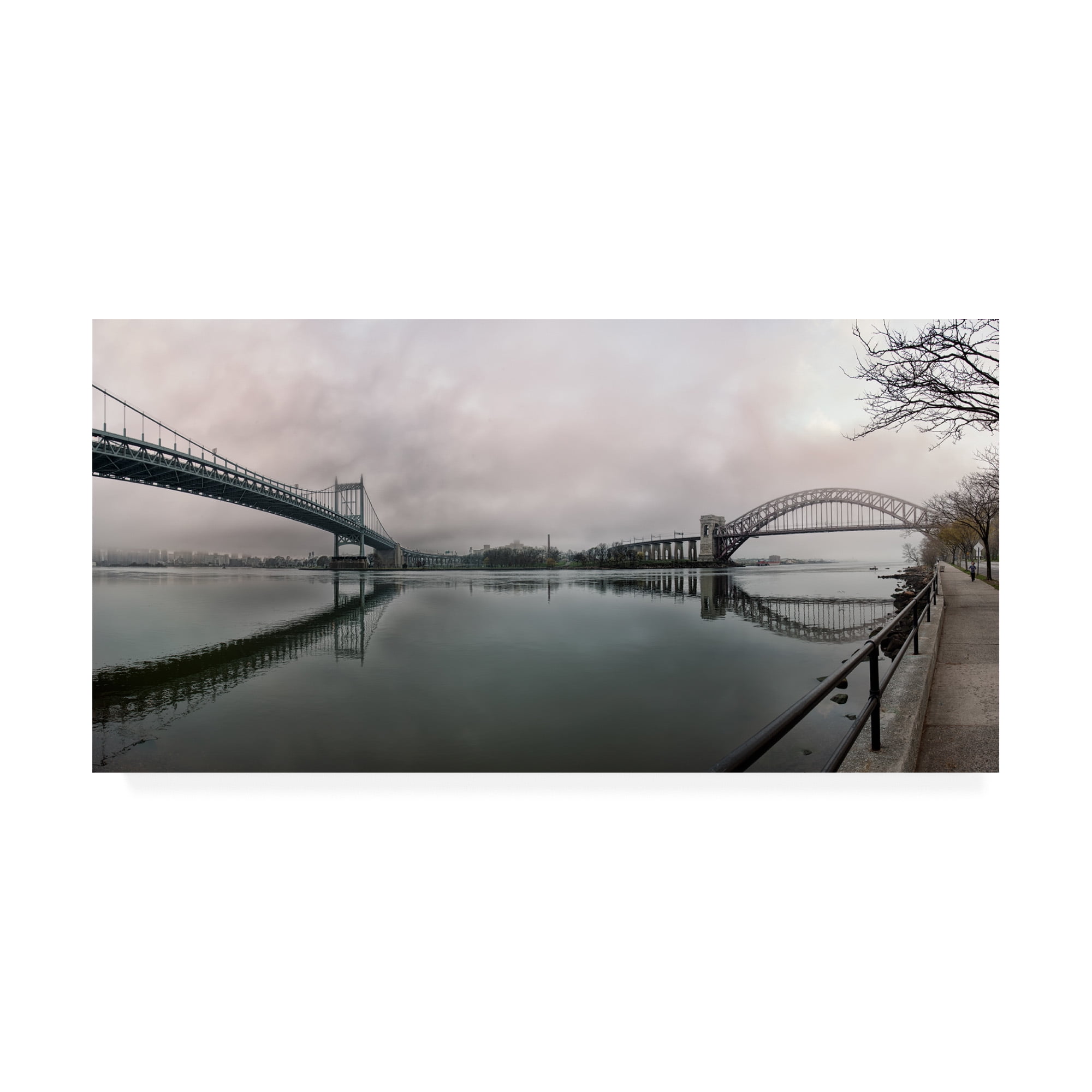 Trademark Fine Art 'Bridges of the East River NYC' Canvas Art by David Ayash