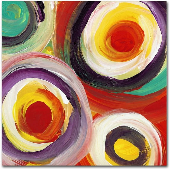 Trademark Fine Art 'Bright Bold Circles Square 3' Canvas Art by Amy Vangsgard