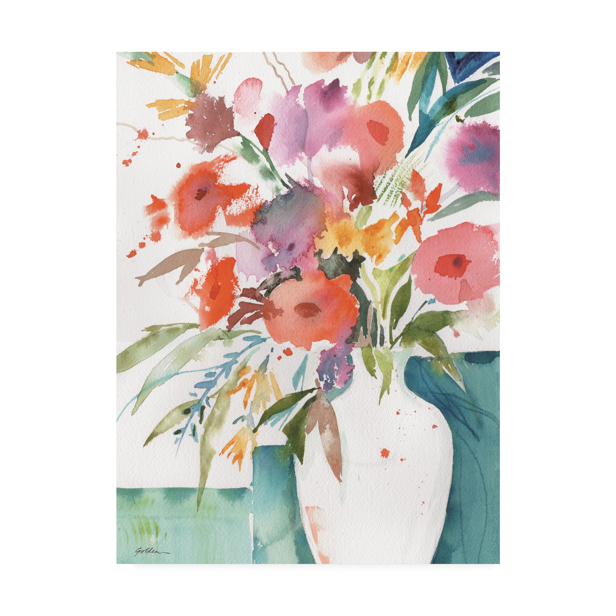 Trademark Fine Art 'Bright Flowers 4' Canvas Art by Sheila Golden