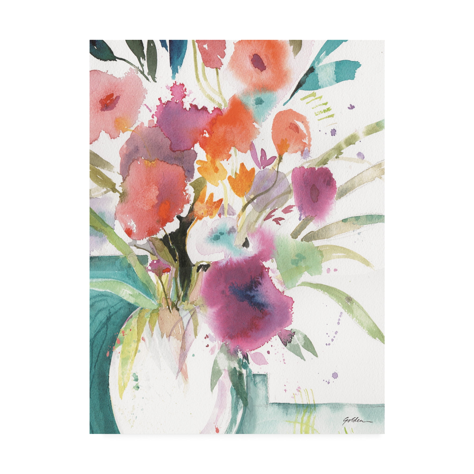 Trademark Fine Art 'Bright Flowers 5' Canvas Art by Sheila Golden