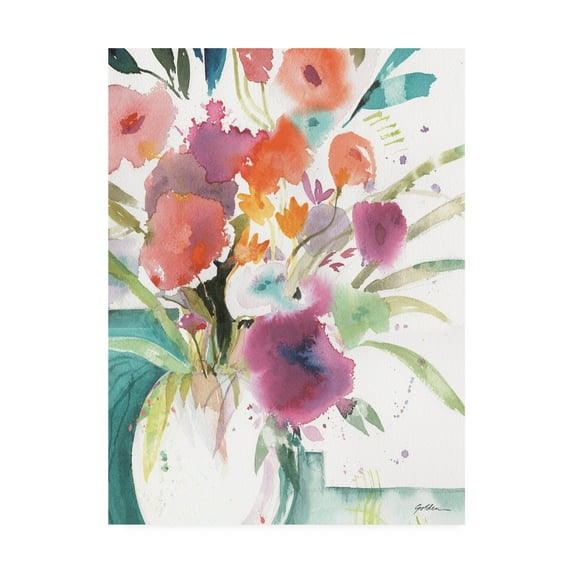 Trademark Fine Art 'Bright Flowers 5' Canvas Art by Sheila Golden