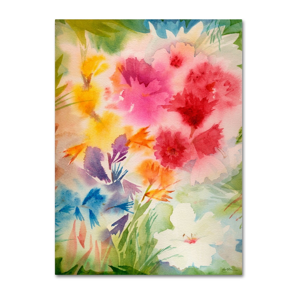 Trademark Fine Art "Bright Garden" Canvas Wall Art by Sheila Golden