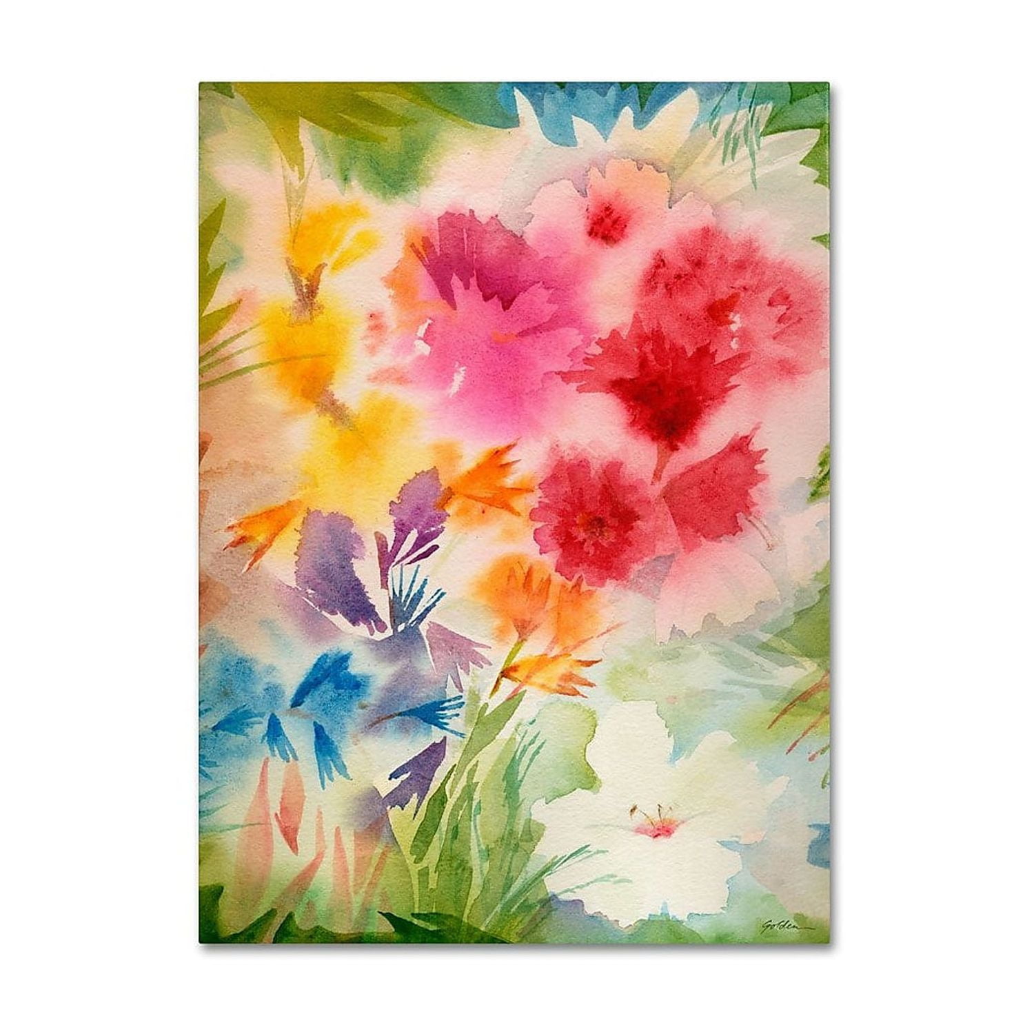 Trademark Fine Art "Bright Garden" Canvas Wall Art by Sheila Golden