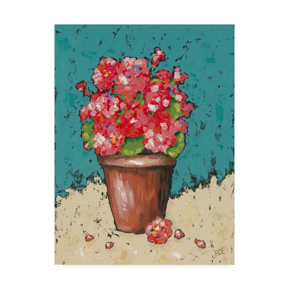 Trademark Fine Art 'Bright Geraniums' Canvas Art by Jade Reynolds