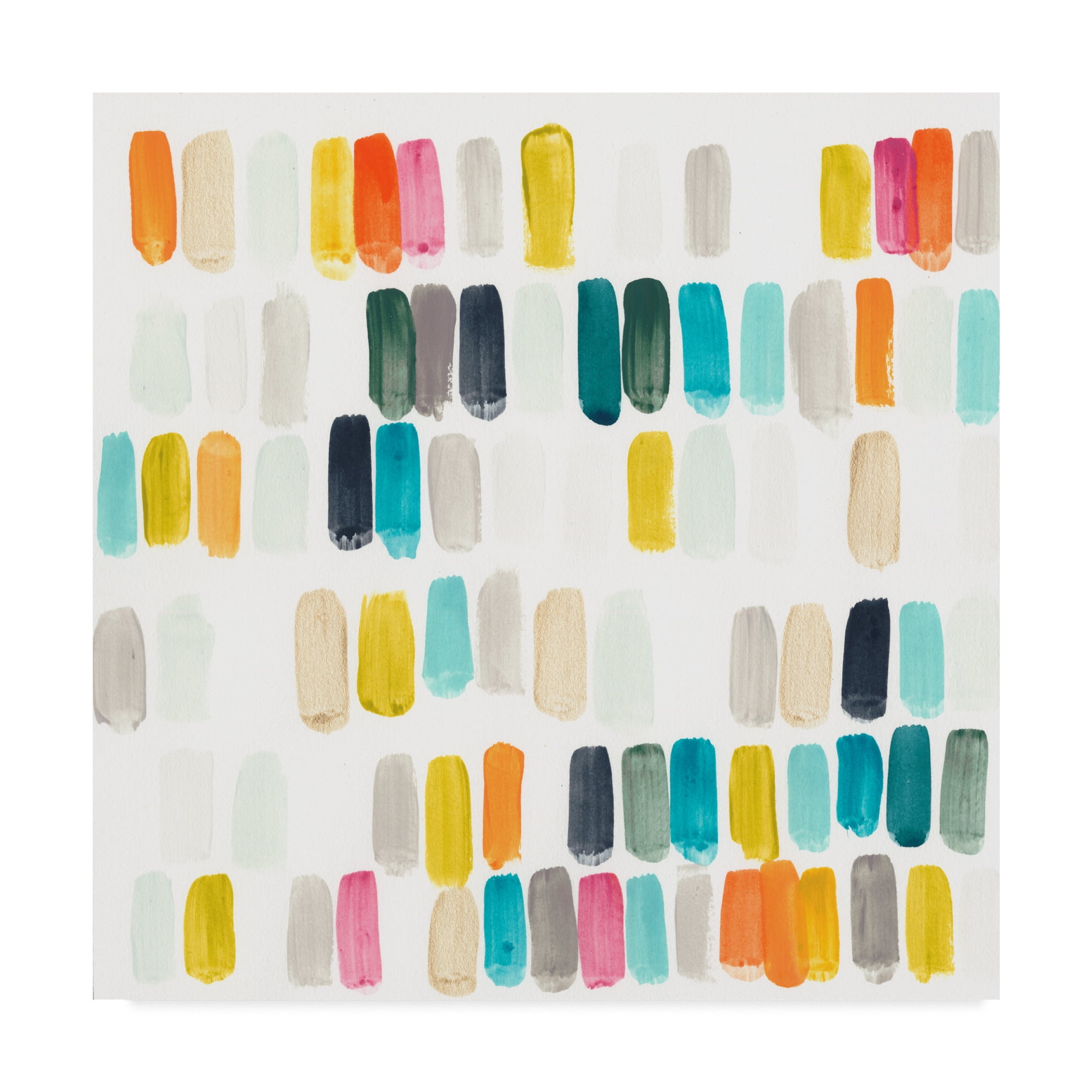Colorful Abstract Square Canvas Art in White Frame