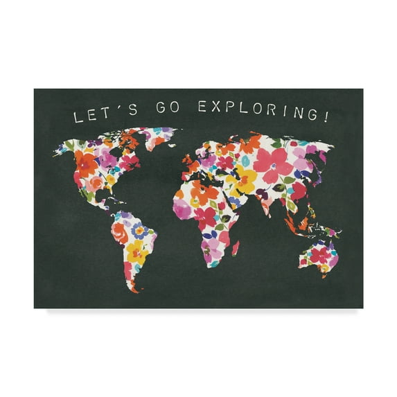 Trademark Fine Art 'Bright World Black' Canvas Art by Wild Apple Portfolio