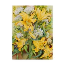 Trademark Fine Art 'Bright Yellow Lilies' Canvas Art by Joanne Porter