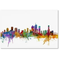 Trademark Fine Art "Brisbane Australia Skyline" Canvas Art by Michael Tompsett
