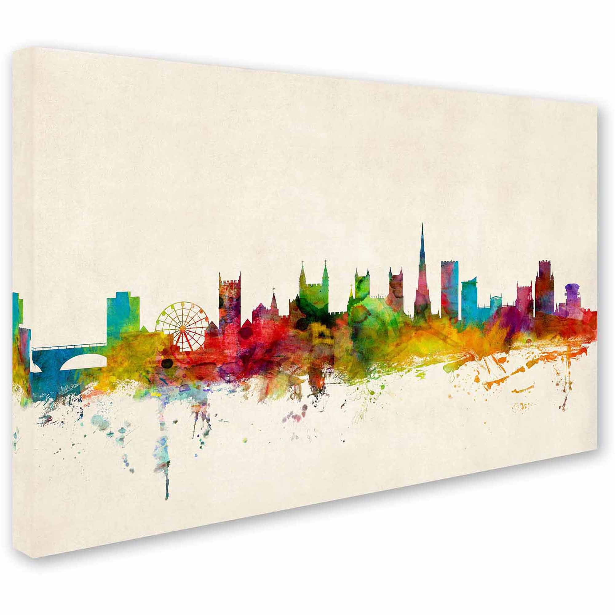 Trademark Fine Art "Bristol England Skyline III" Canvas Art by Michael Tompsett
