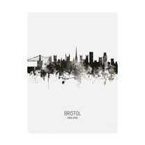 Trademark Fine Art 'Bristol England Skyline Portrait II' Canvas Art by Michael Tompsett