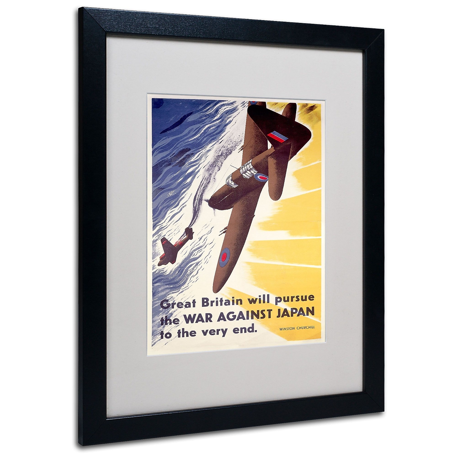 Trademark Fine Art "Britain Will Pursue War Against Japan" Canvas Art, Black Frame