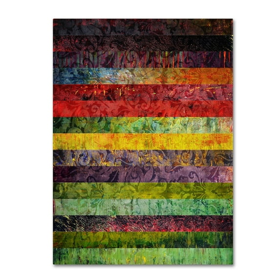 Trademark Fine Art "Brocade and Fifteen Stripes 3" Canvas Art by Michelle Calkins