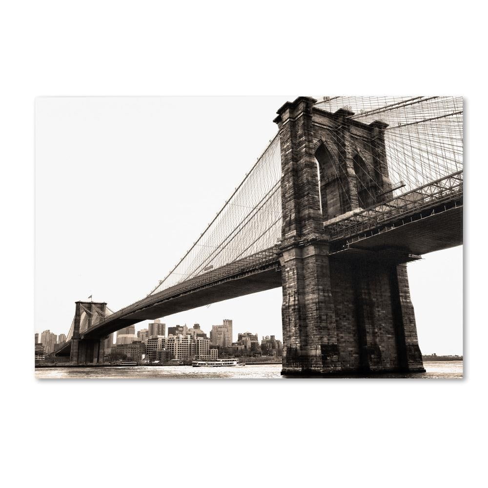 Trademark Fine Art "Brooklyn Bridge 2" Canvas Art by CATeyes