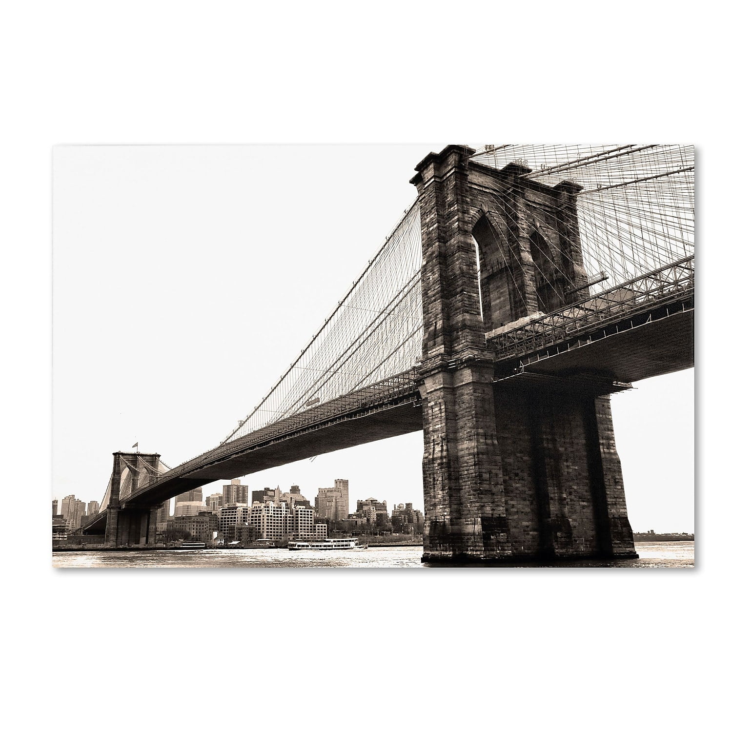 Trademark Fine Art "Brooklyn Bridge 2" Canvas Art by CATeyes