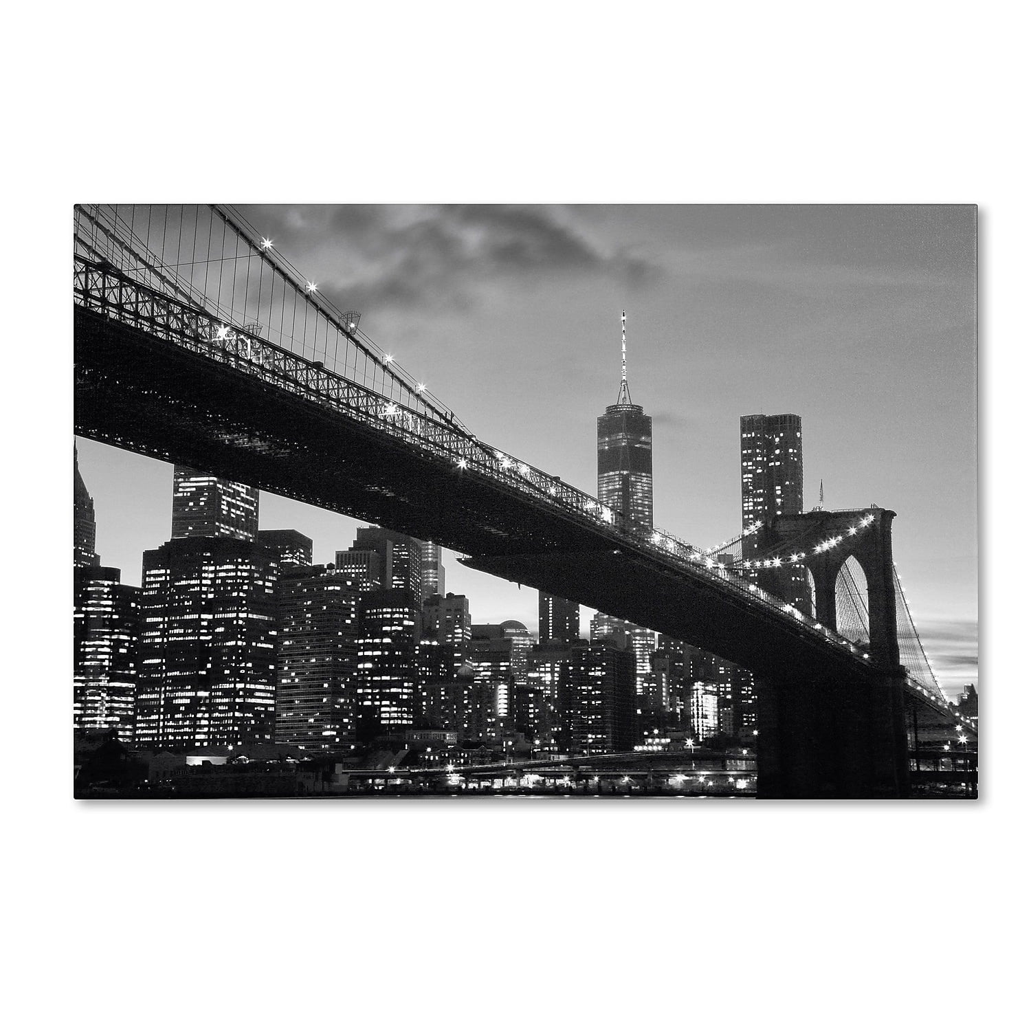 Brooklyn Bridge Black and White Canvas Landscape Art