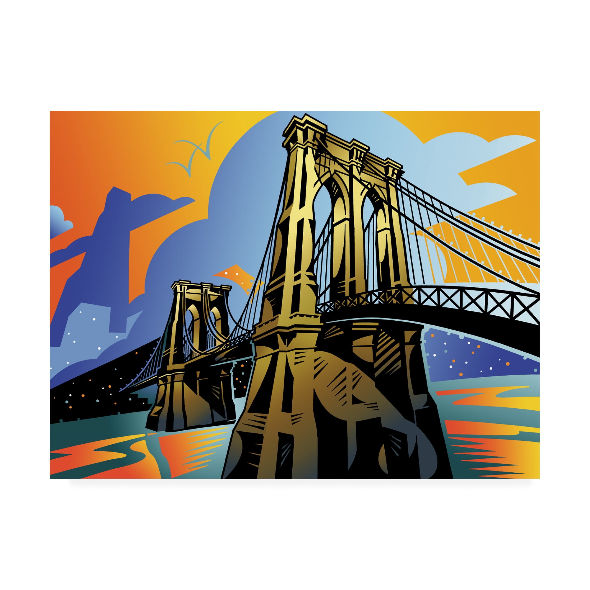 Trademark Fine Art 'Brooklyn Bridge NYC' Canvas Art by David Chestnutt