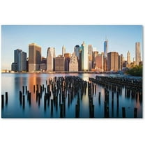 Trademark Fine Art "Brooklyn Bridge Park and Financial District - I" Canvas Art by David Ayash