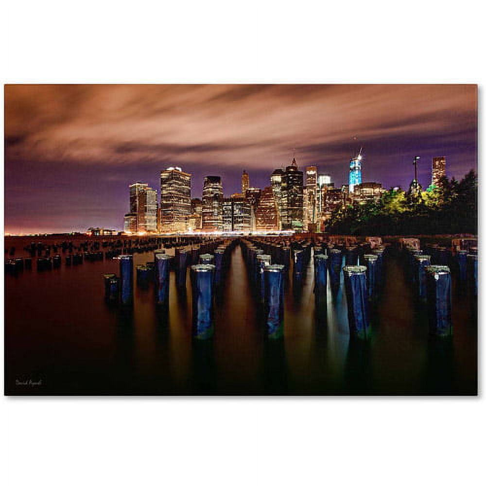 Brooklyn Bridge Park and Financial District Nightscape Canvas Art