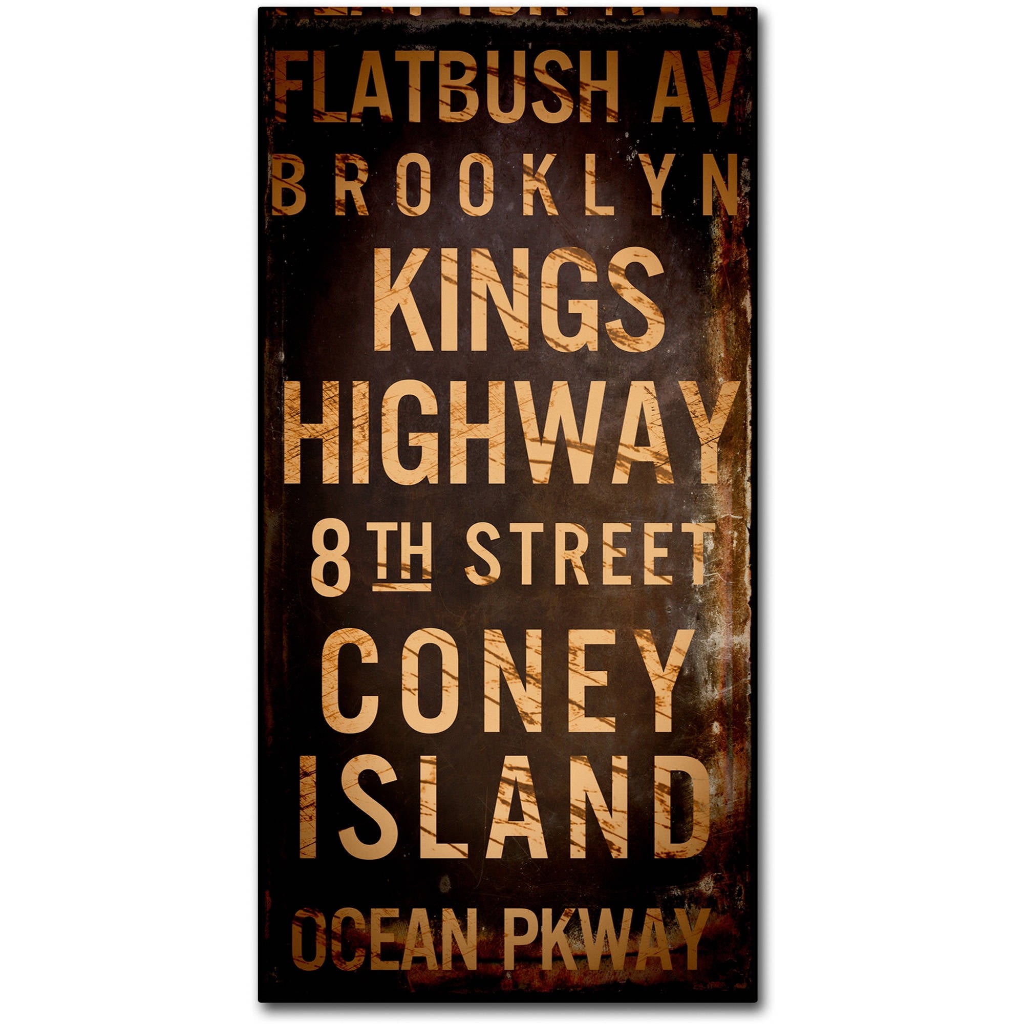 Brooklyn Subway Stops Framed Canvas Art, 12x24 Inch