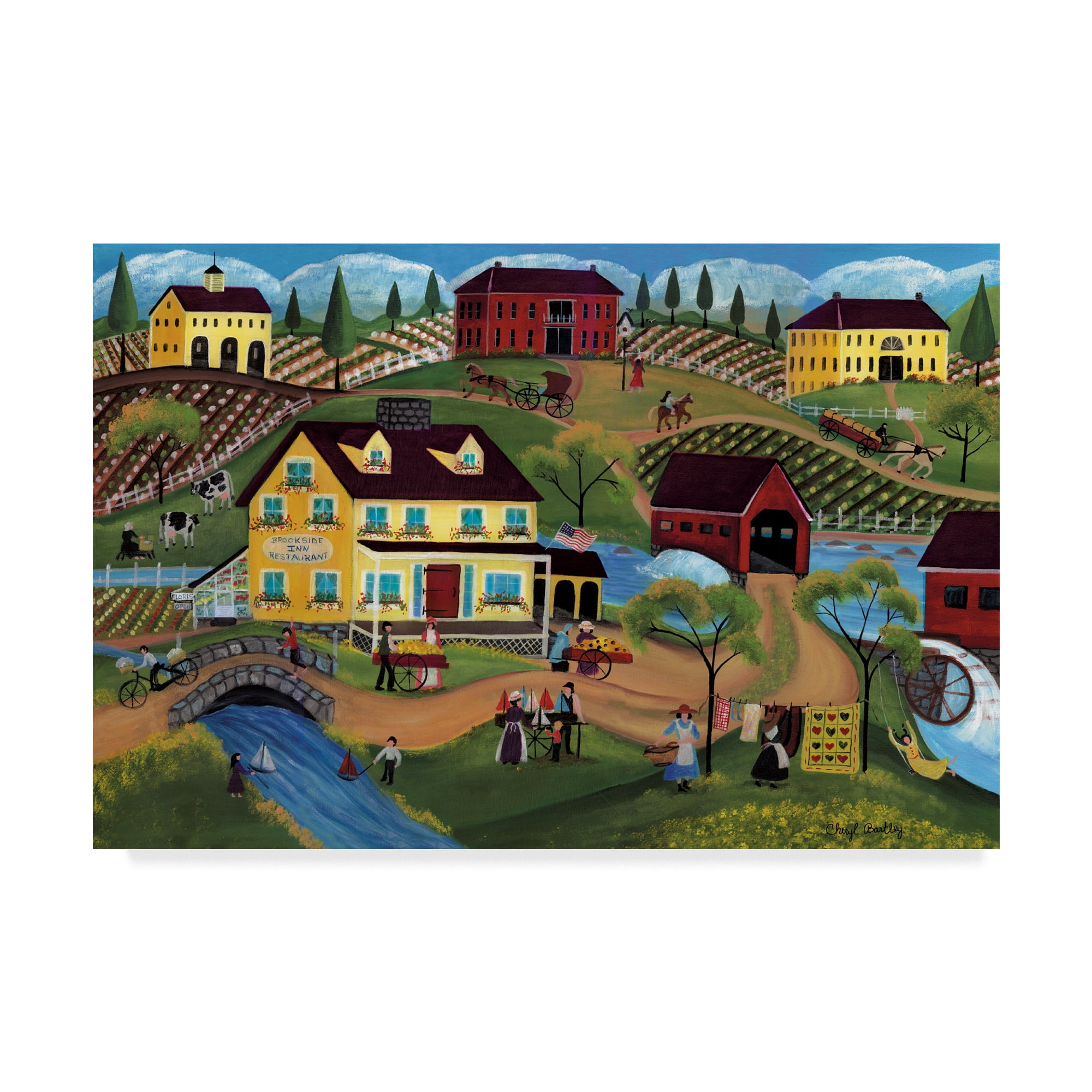 Trademark Fine Art 'Brookside Inn Restaurant' Canvas Art by Cheryl Bartley