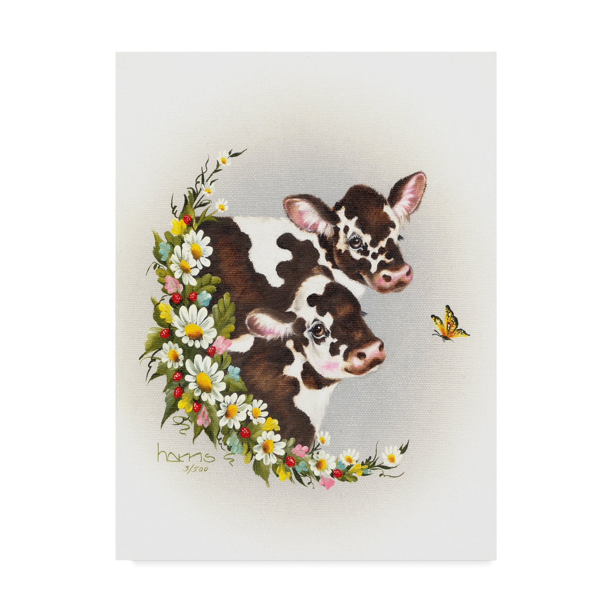Trademark Fine Art 'Brown Cows' Canvas Art by Peggy Harris