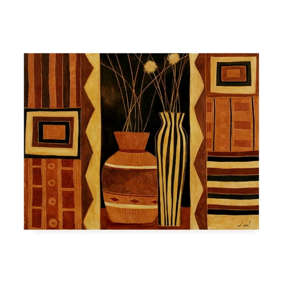 Trademark Fine Art 'Brown Flat Vase' Canvas Art by Pablo Esteban