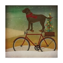 Trademark Fine Art 'Brown Lab on Bike Christmas' Canvas Art by Ryan Fowler
