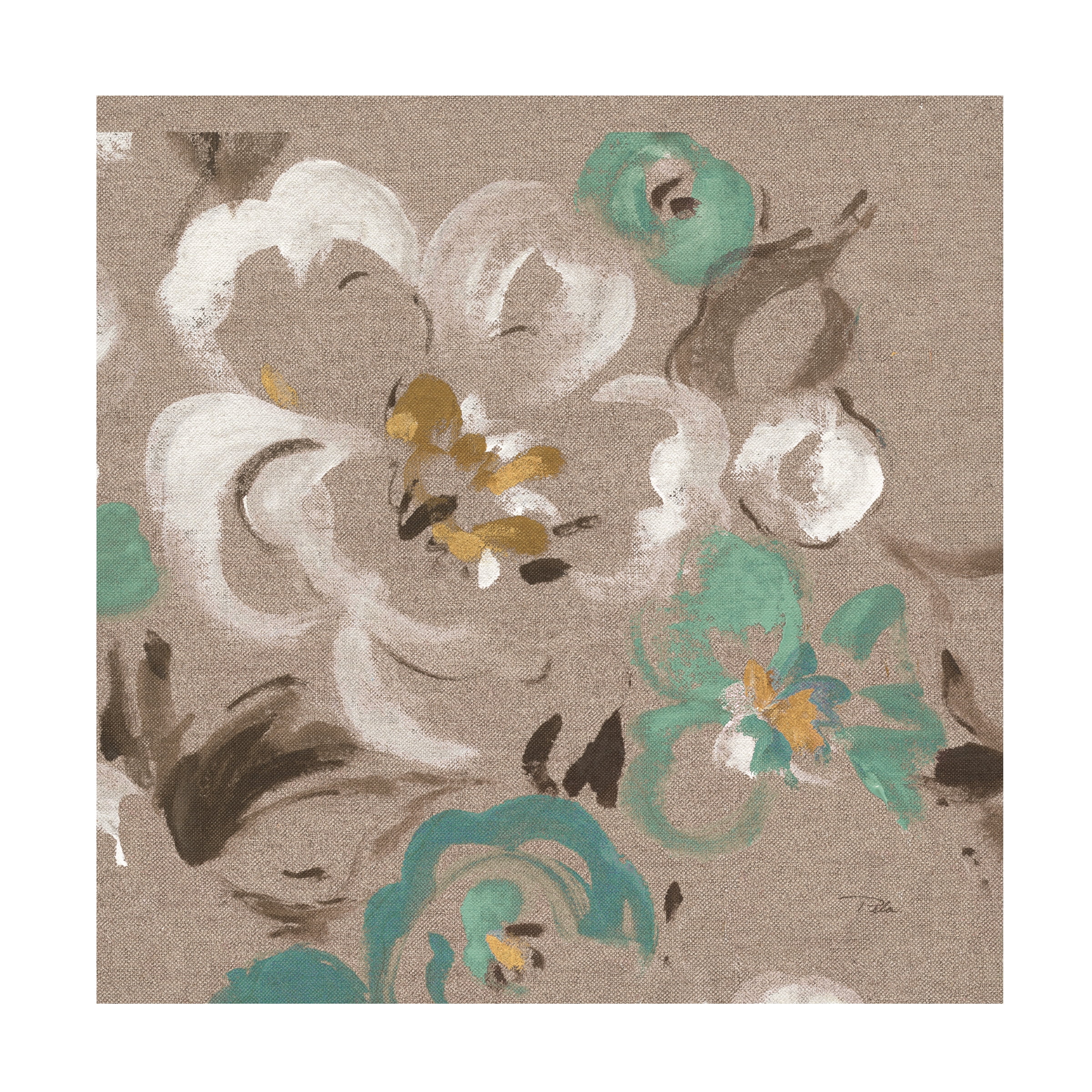 Trademark Fine Art 'Brushed Petals II Teal' Canvas Art by Pela