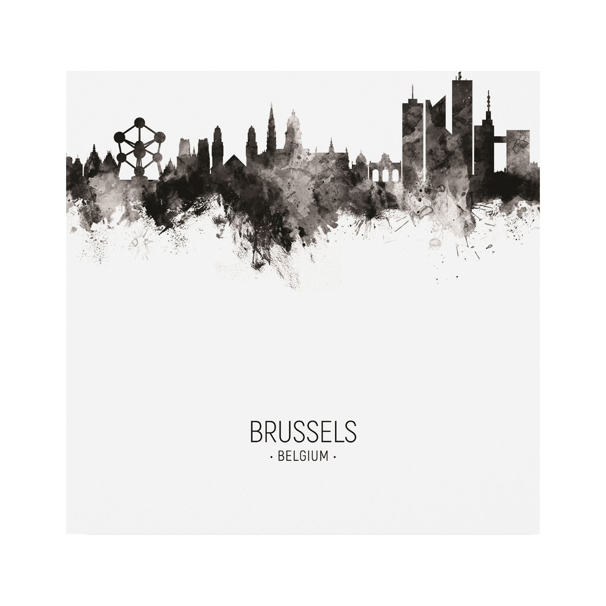 Trademark Fine Art 'Brussels Belgium Skyline Portrait II' Canvas Art by Michael Tompsett