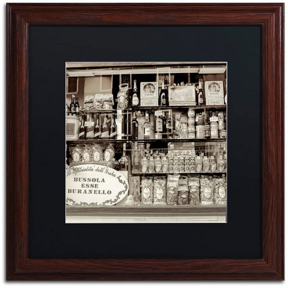 Trademark Fine Art "Brussola Esse Buranello" Canvas Art by Alan Blaustein, Black Matte, Wood Frame