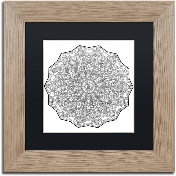 Trademark Fine Art "Bubbles Mandala" Canvas Art by Kathy G. Ahrens, Black Matte, Birch Frame