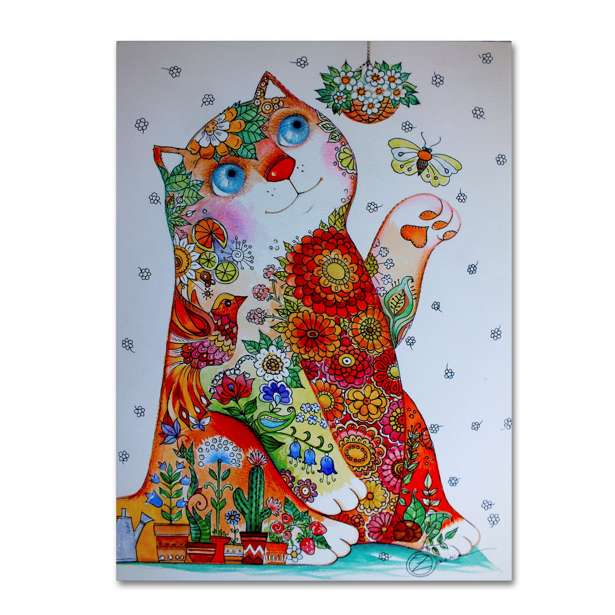 Trademark Fine Art 'Bucolic Cat' Canvas Art by Oxana Ziaka