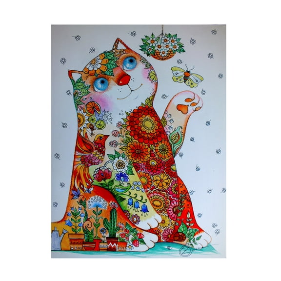 Trademark Fine Art 'Bucolic Cat' Canvas Art by Oxana Ziaka