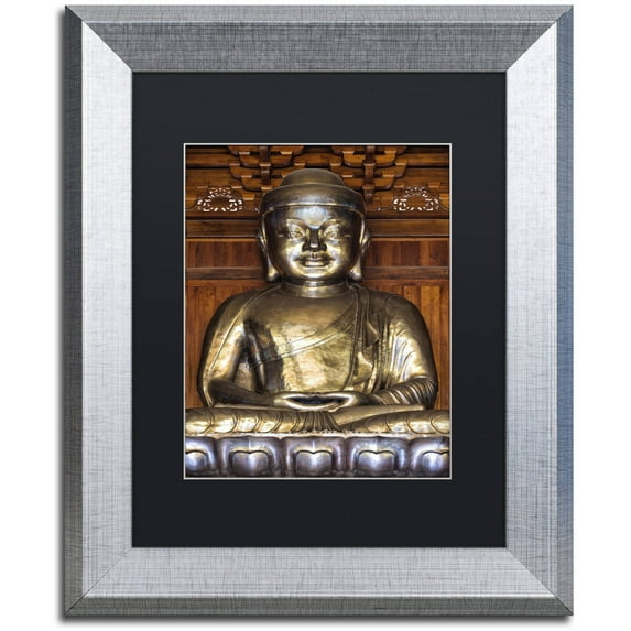 Trademark Fine Art "Buddha" Canvas Art by Philippe Hugonnard, Black Matte, Silver Frame