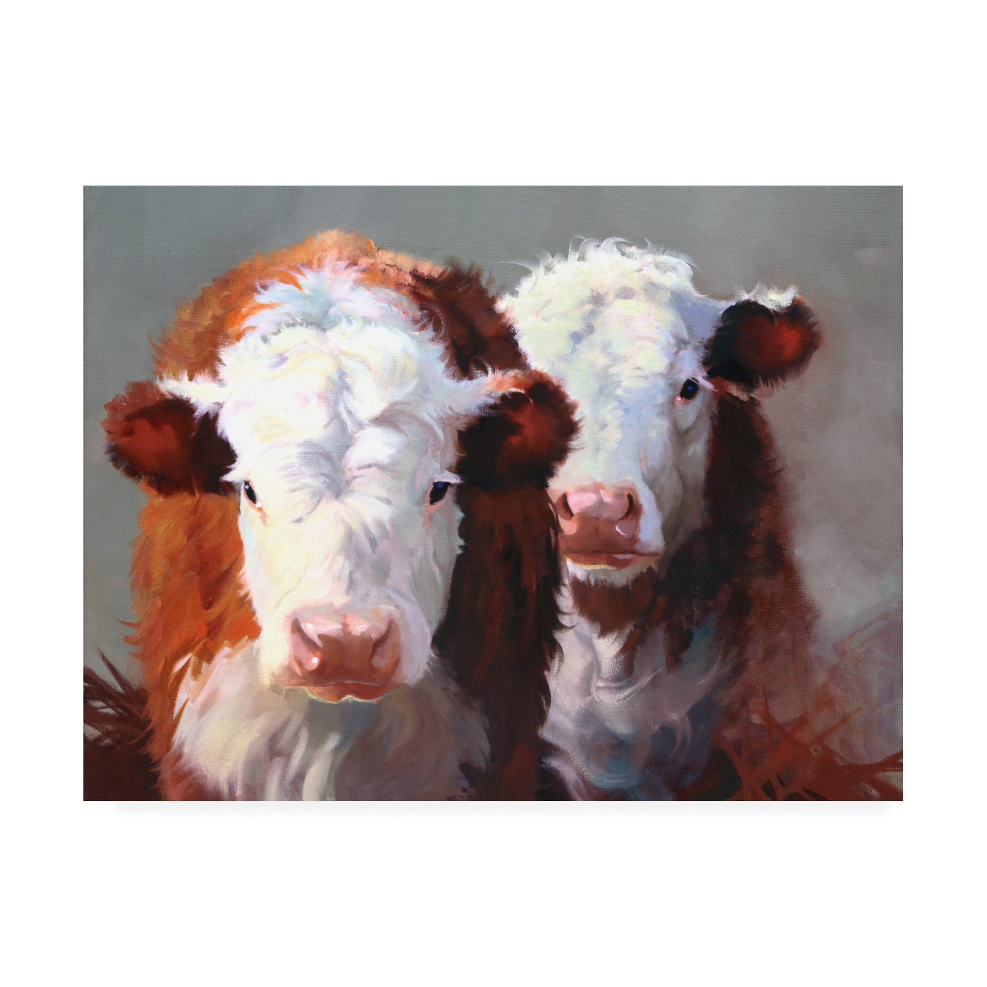 Trademark Fine Art 'Buddies Cows' Canvas Art by Carolyne Hawley