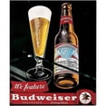 thumbnail image 1 of Trademark Fine Art "Budweiser Vintage Ad - Bottle & Glass" Canvas Art, Black, 18x22, 1 of 1