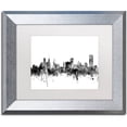 thumbnail image 1 of Trademark Fine Art "Buffalo New York Skyline B&W" Canvas Art by Michael Tompsett, White Matte, Silver Frame, 1 of 1