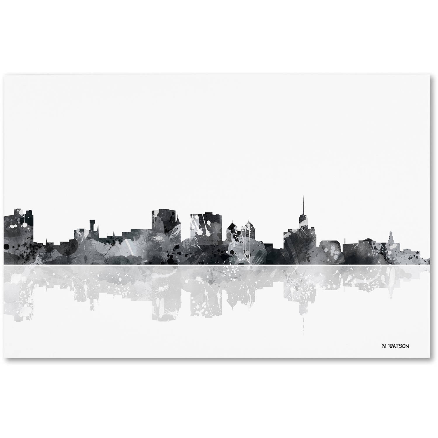 Trademark Fine Art "Buffalo New York Skyline BG-1" Canvas Art by Marlene Watson