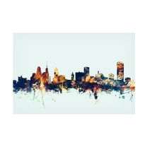 Trademark Fine Art Michael Tompsett Buffalo New York Skyline Blue Canvas Wall Art - 22x32