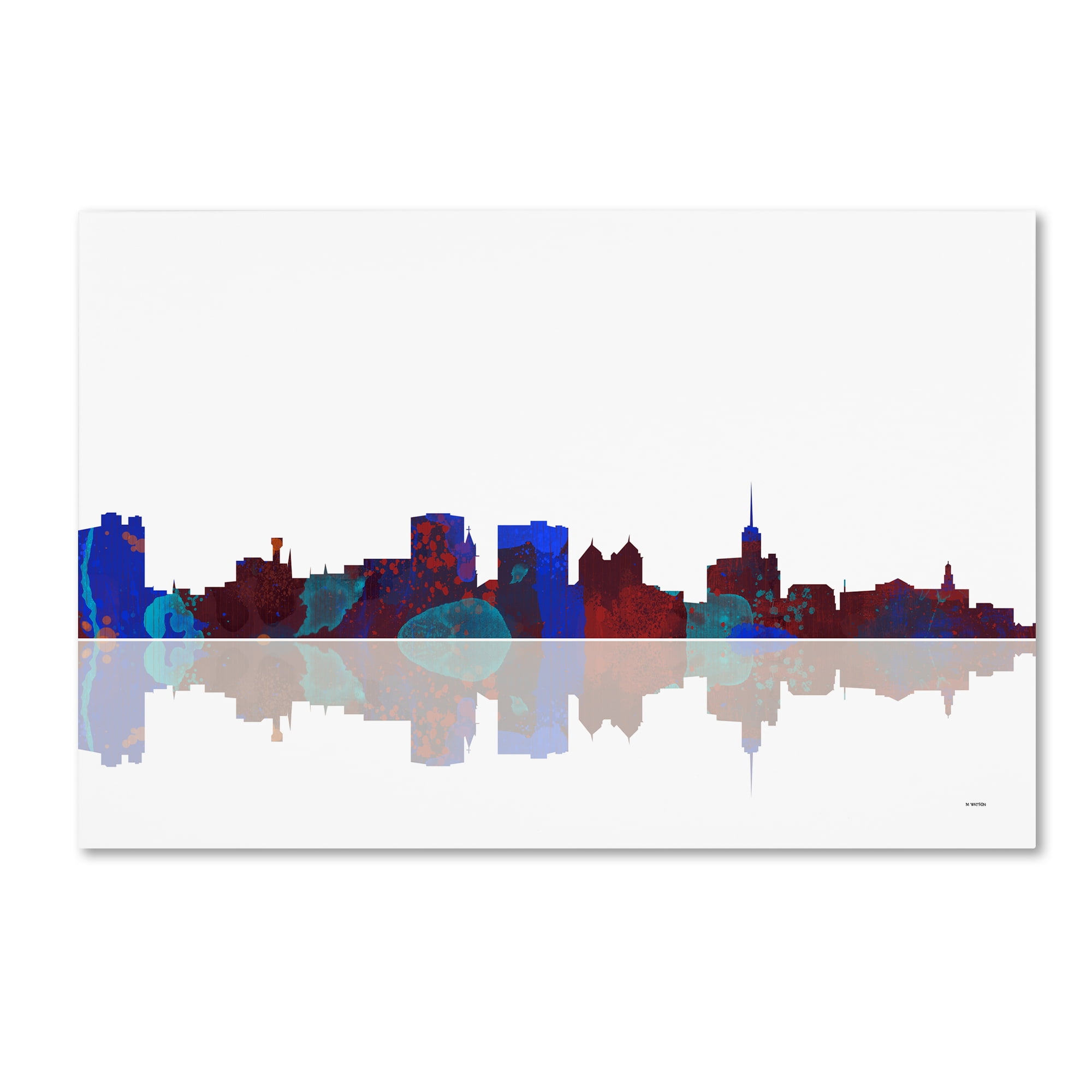 Trademark Fine Art "Buffalo New York Skyline" Canvas Art by Marlene Watson