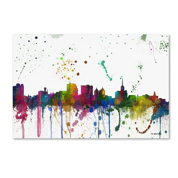 Trademark Fine Art "Buffalo New York Skyline Mclr-1" Canvas Art by Marlene Watson
