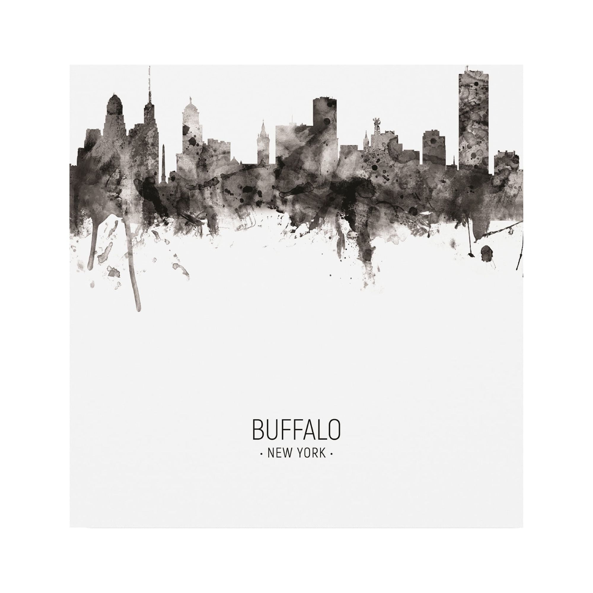 Trademark Fine Art 'Buffalo New York Skyline Portrait II' Canvas Art by Michael Tompsett