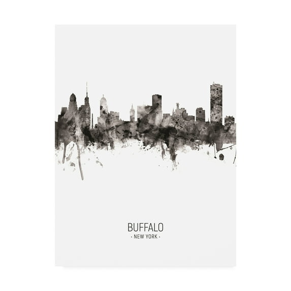 Trademark Fine Art 'Buffalo New York Skyline Portrait II' Canvas Art by Michael Tompsett