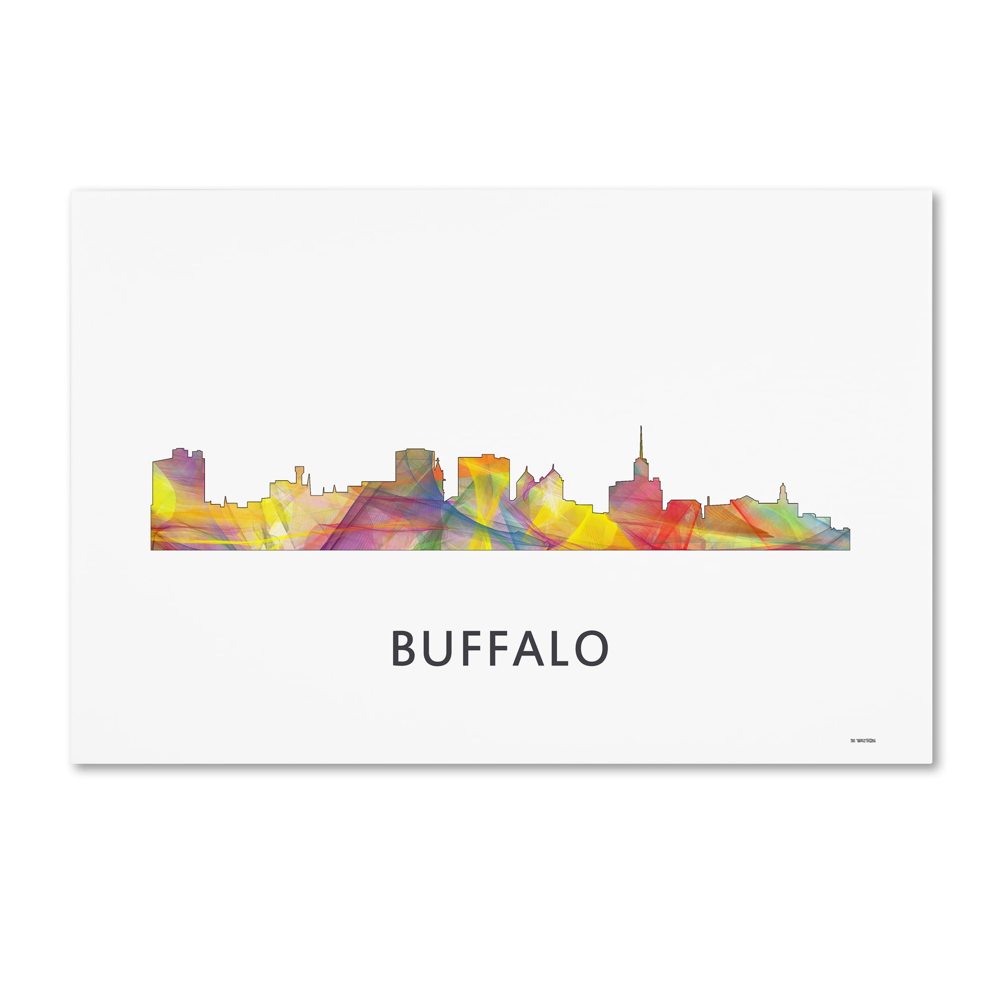 Trademark Fine Art 'Buffalo New York Skyline WB-1' Canvas Art by Marlene Watson