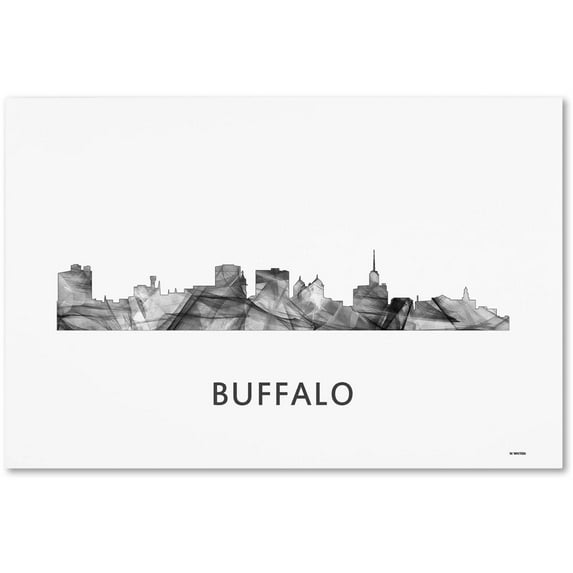 Trademark Fine Art 'Buffalo New York Skyline WB-BW' Canvas Art by Marlene Watson