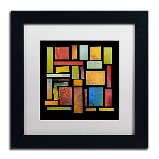 Trademark Fine Art "Building Blocks Three" Canvas Art by Michelle Calkins, White Matte, Black Frame