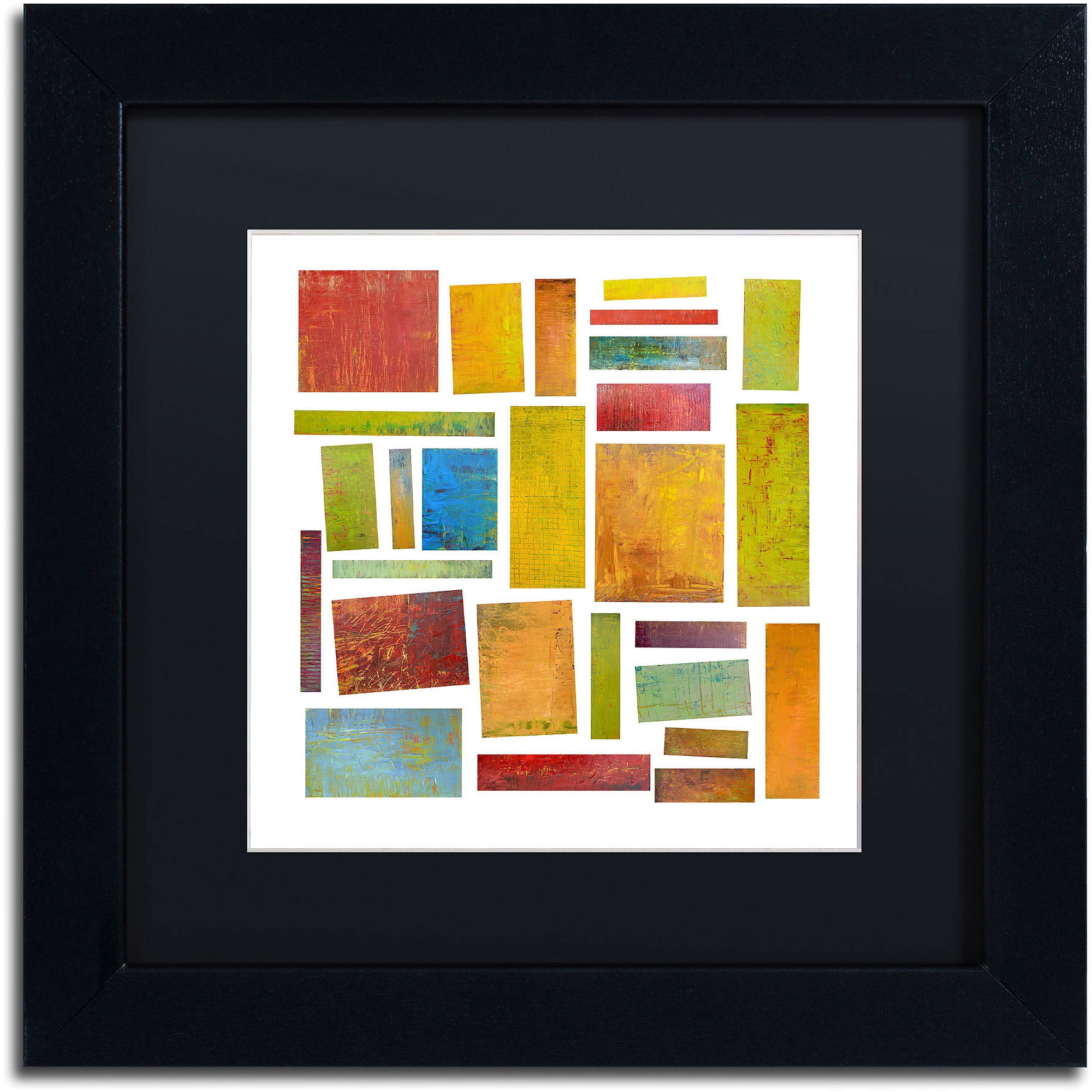 Trademark Fine Art "Building Blocks Two" Canvas Art by Michelle Calkins, Black Matte, Black Frame