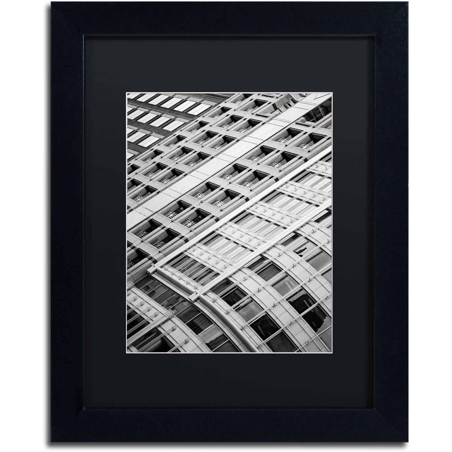 Trademark Fine Art "Buildings-NY Ave" Canvas Art by Gregory O'Hanlon, Black Matte, Black Frame